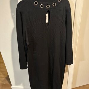 Elegant Black Dress with Eyelet Detail